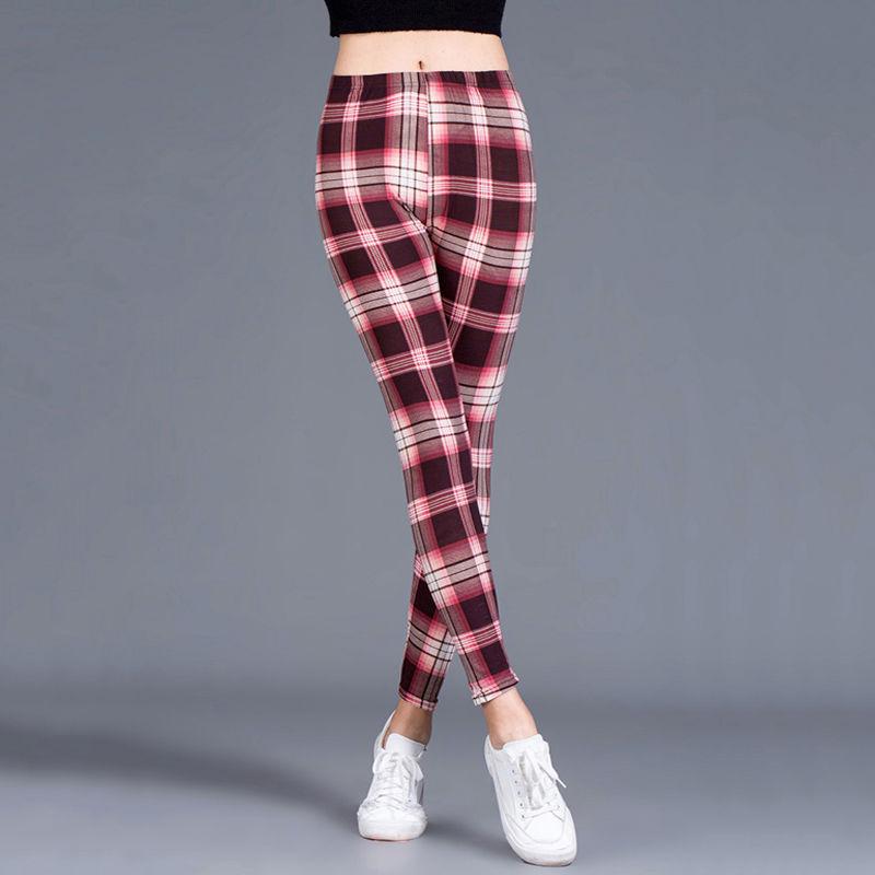 Women Stripes Pencil Pants Slim Ankle Leggings One Size