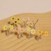 1:12/1:6 Dollhouse Miniature Flower Vase Floral Ornament Mini Sunflower Tulip Lily Flower Arrangement Vase Doll Accessories