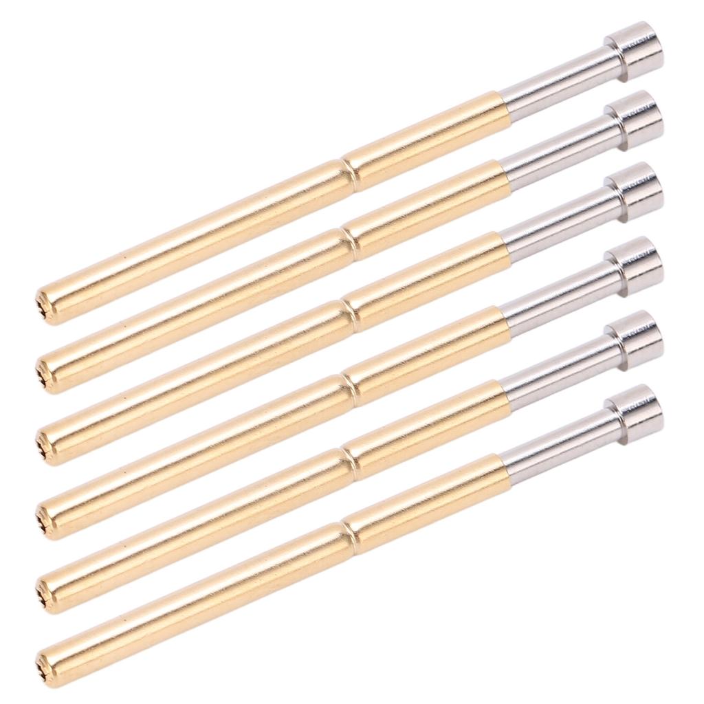 100pcs Spring Test Pogo Pin Concave Head Type Brass Material 2.02mm 0.1in Tube Diameter 33.35mm 1.3in PCB Testing Pins
