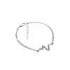 Simple Unisex Electrocardiogram Charm Adjustable Bracelet Couple Wrist Jewelry