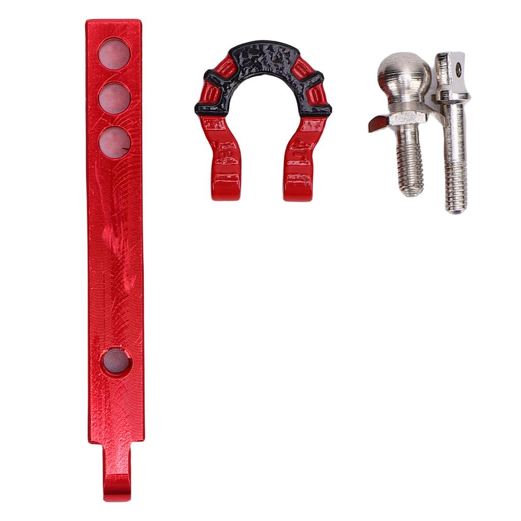 RC Trailer Hitch Tow Hook Alloy Metal RC Trailer Hitch Tow Hook Kit for 1 8 1 10 Scale Crawler Red Hook