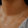 Simple Silvery Snake Bone Chain Necklace Delicate Clavicle Chain for Women Fashion Pendant DIY Necklace Accessories