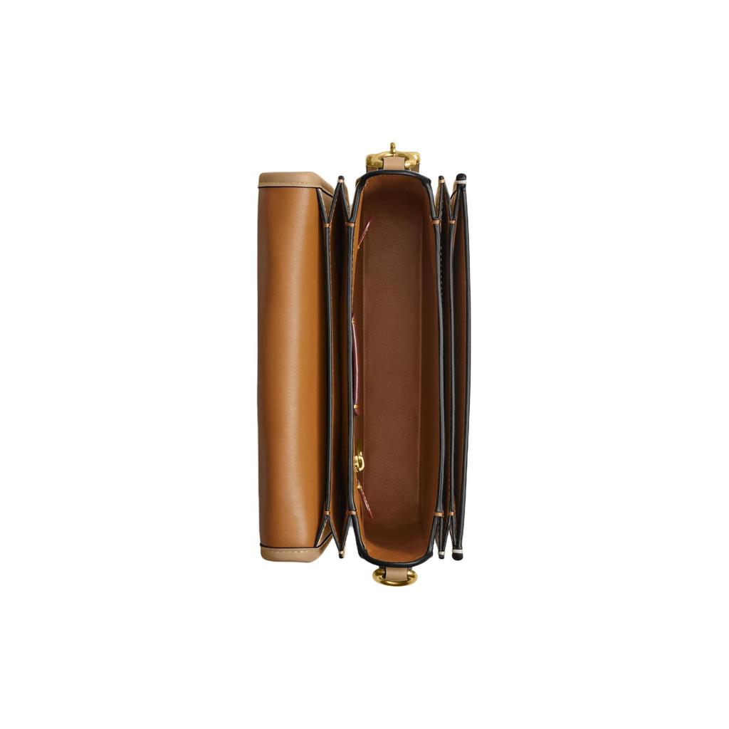 Coach Rogue 22 Однотонная Ручная Сумка-Тоут Через Плечо Съемный Плечевой Ремень Кожа, Выделанная В Ручную Латунь Бежевый CP135-B4T2