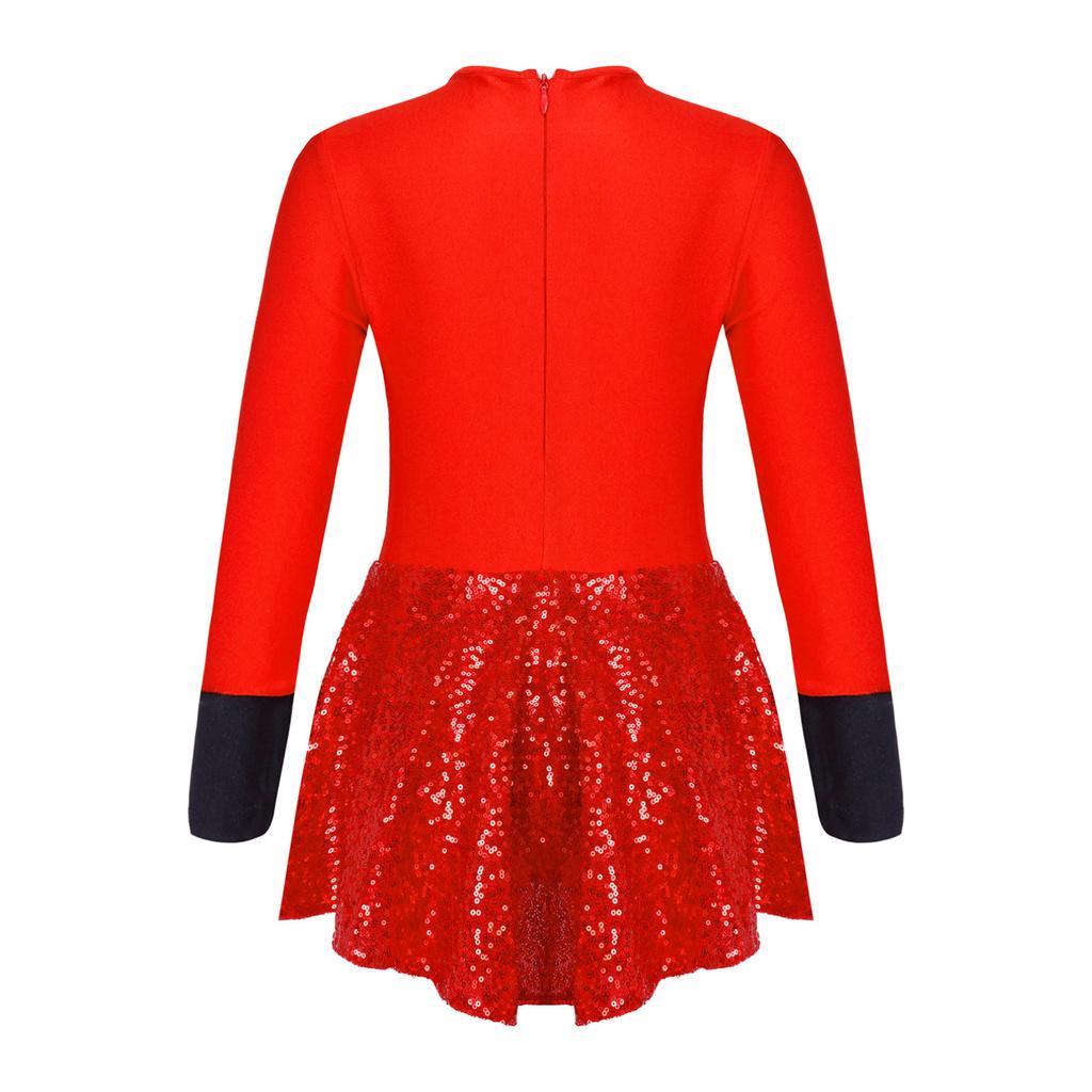 Детское трико с блестками для девочек, платье для бальных танцев, купальник с круглым вырезом и длинными рукавами, танцевальная одежда, современный джазовый костюм