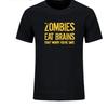 Модные Мужские Футболки Принт 'Зомби Едят Мозги' Летняя Повседневная Смешная Фирменная Одежда Хлопковая Футболка для Мужчин Харадзюку Футболка Топ