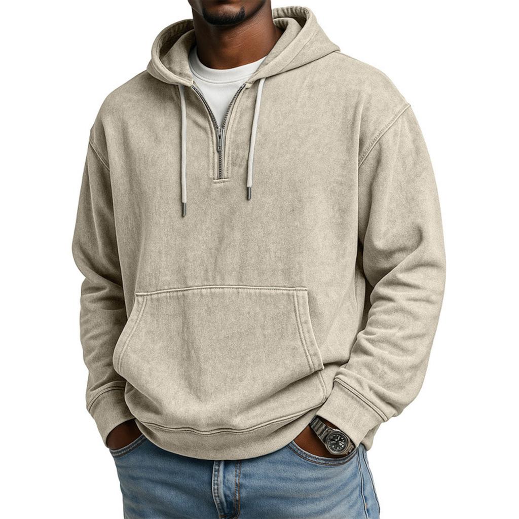 Мужская толстовка с капюшоном на молнии 1/4