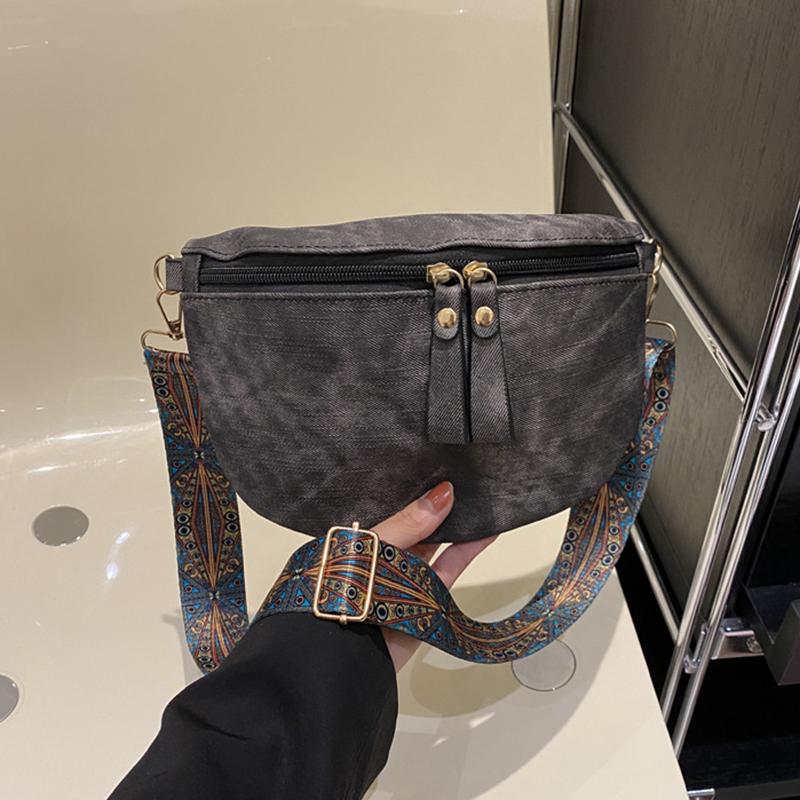 Женские поясные сумки из искусственной кожи Стильная сумка-хобо Однотонная на плечо Роскошная дизайнерская нагрудная сумка Широкий ремень Модная поясная сумка KTY