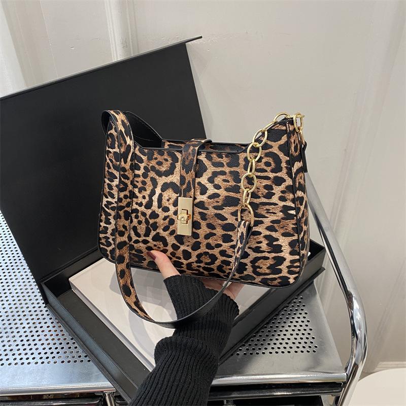 Сумка с леопардовым принтом Niche Design для женщин, новая модная и универсальная сумка под мышкой, модная сумка через плечо на одно плечо