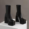 Fashion Stretch Punk Style Gothic Chunky Platform Ankle Boots for Women Autumn Winter Shoes Ladies Strange High Heels Boots Booties