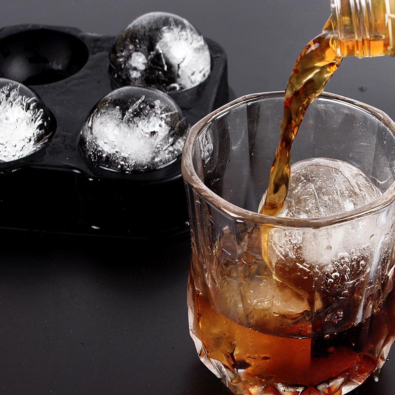 4 решетки Силиконовые формы для кубиков льда Форма для приготовления кубиков льда Квадратный поддон Форма для приготовления шариков льда Поддон для кубиков льда с крышкой для виски Форма для льда