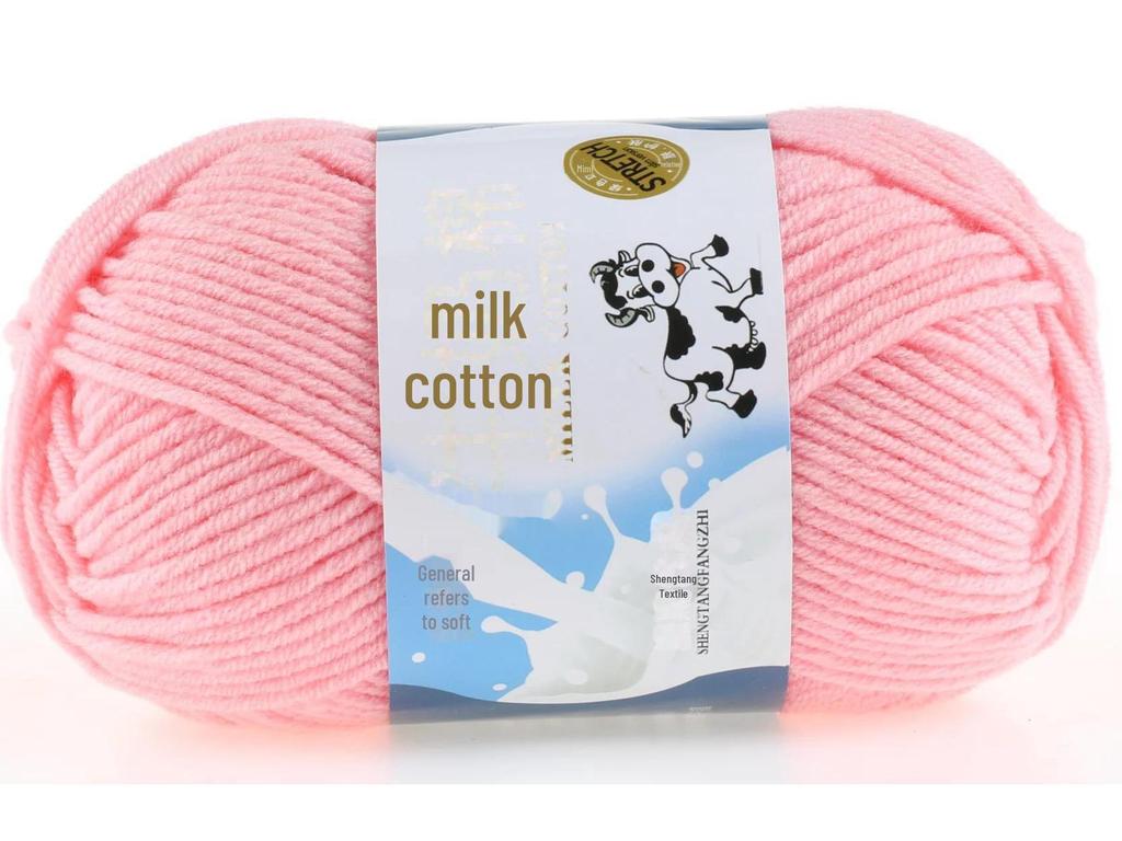 Комплект из 5 нитей детской шерстяной шапки и шарфа из молочной хлопковой пряжи средней толщины, ручная работа