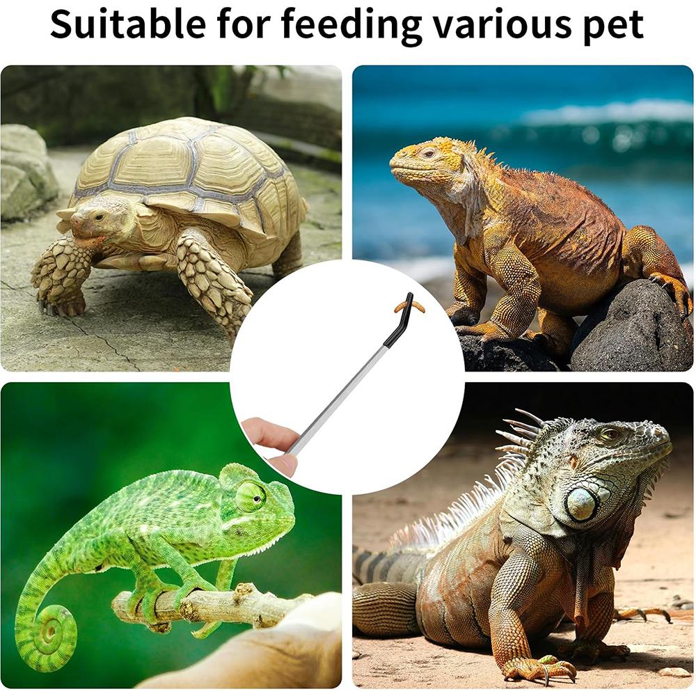2 шт. 27 см щипцы для кормления рептилий из нержавеющей стали с резиновым наконечником