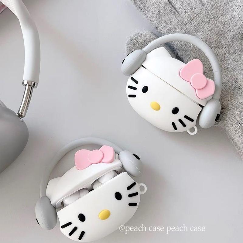 Music Kitty Cat Cartoon Headphone Case For Airpods Pro 3 1 4 3 2 Pro with Charm Headset Cases Airpod Pro2 3 Funda