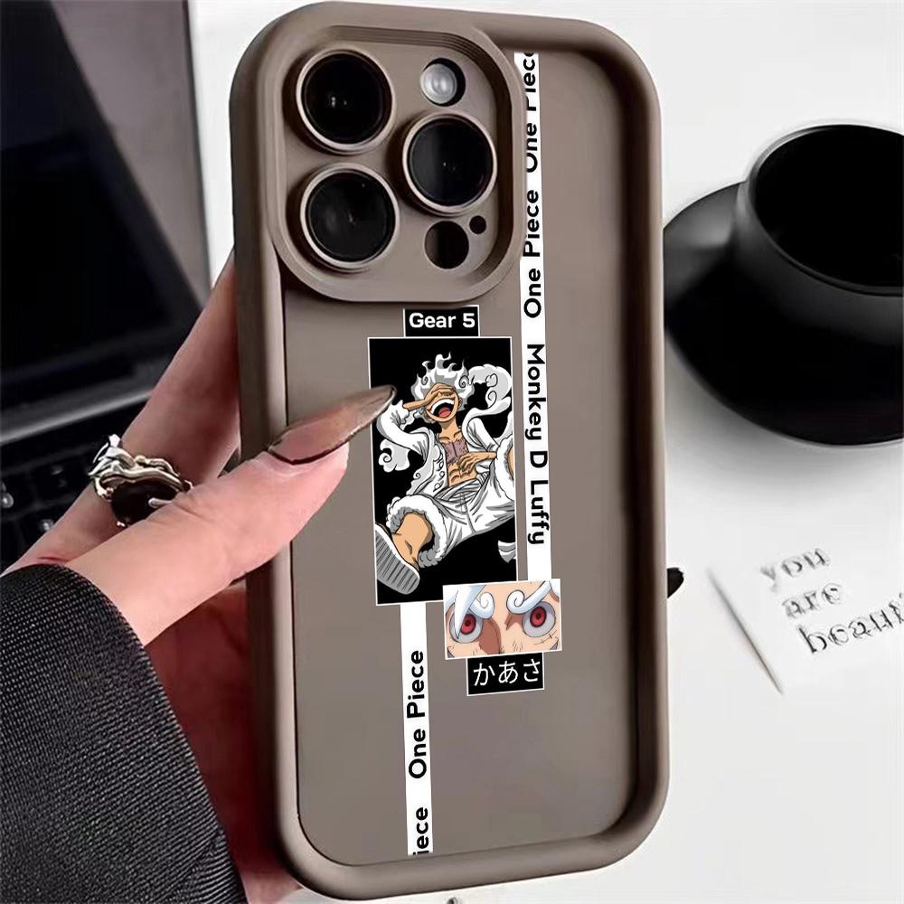 LZ28 One Piece Luffy Gear 5 Silicone Phone Case for iPhone 11 13 14 15 16 Pro Max 7 8 16 Plus 12 Mini XS Max XR Shockproof Back Cover