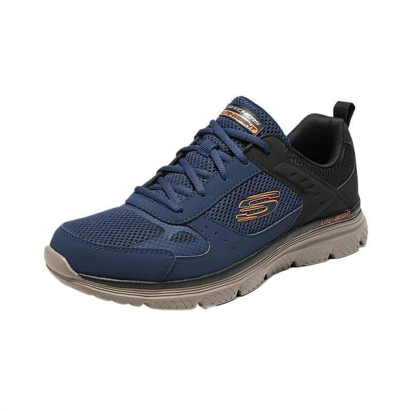 Skechers Спортивные мужские универсальные удобные износостойкие низкие уличные функциональные ботинки сине-оранжевые 8790230-NVOR