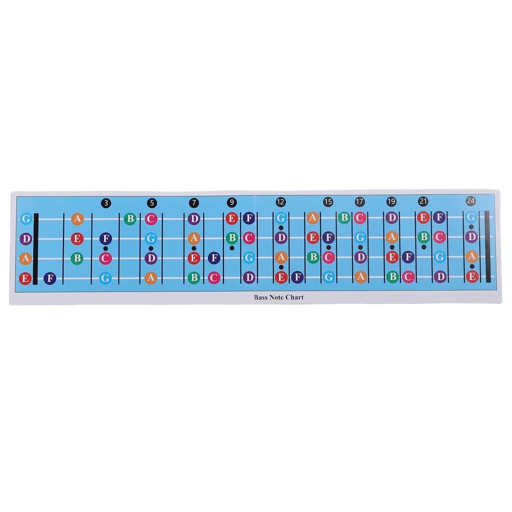 Bass Guitar Fretboard Note Chart Color Coded Quick Learning 4 String Bass Scale Chart