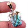 Натуральный камень Радужная Кальцилика 925 Стерлинговое серебро Двухцветный кулон 1.75" Z3M55