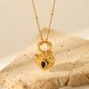 French Retro Court Style Titanium Steel Necklace Non-fading Stainless Steel Heart Pendant Necklace for Women