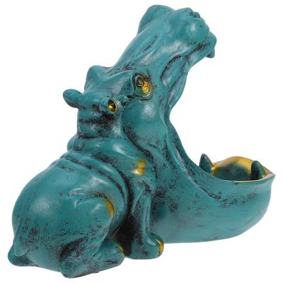 Тележка Бегемот Фруктовая тарелка Конфетница Держатель для ключей Стол Животное Забавный поднос для хранения Небесно-голубое Хэллоуин Тарелка Офис