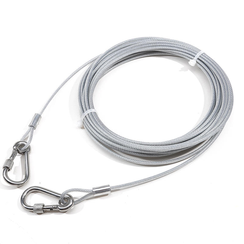 Outdoor Stainless Steel Dog Leash Heavy Duty Dog Tie Out Cable Pet Runner Cable Leads for Yard, Line Tether for Medium Large Dogs