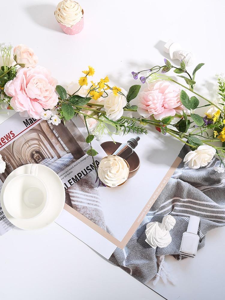 183 см свадебная арка искусственный пион шелковая пионная гирлянда искусственный пион цветок гирлянда ротанг с розовыми и белыми цветами для украшения стола свадебной вечеринки