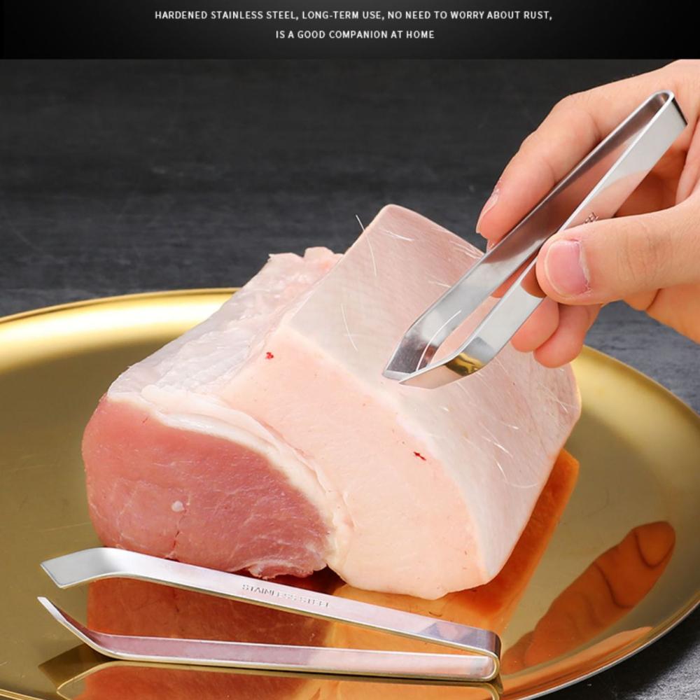 1 шт. пинцет-рыбья кость из нержавеющей стали 430, зажим, экстрактор, экстрактор мяса, металлический захват для еды, очиститель, кухонный инструмент, аксессуары