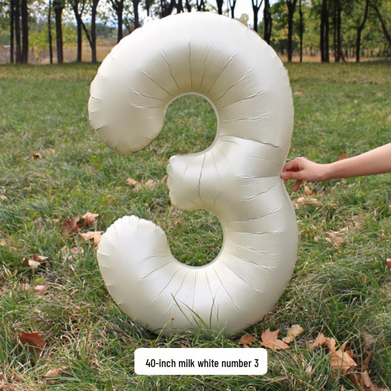 Large Milk White Number Balloons (32/40 Inch) – Ideal for Kids' Birthday Parties and Outdoor Photo Props