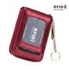 Изысканный кожаный кошелек-гармошка с RFID для карт для женщин и мужчин с брелоком
