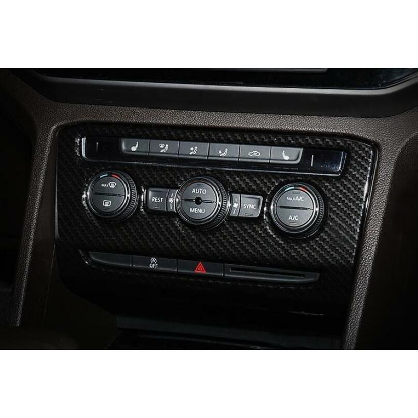 Для Volkswagen Atlas 2018-2022 Отделка панели переключателей кондиционера центральной консоли из углеродного волокна