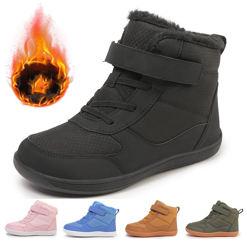 Fashion Children's Winter Snow Boots for Boys and Girls, Wide Toe Barefoot Snow Boots, Children's High-top Cotton Shoes, Sneakers