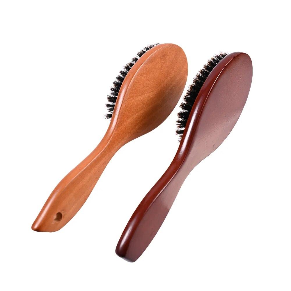 Natural Boar Bristle Hairbrush Massage Comb Smooth Hair Airbag Wooden Comb Smooths Frizz Anti -Static Hair Comb Styling Tool