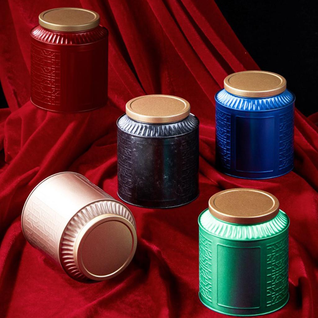 Small Round Kitchen Canisters Empty Tinplate Tea Storage Containers Mini Portable Cookie Candy Box Tea Packagings Box