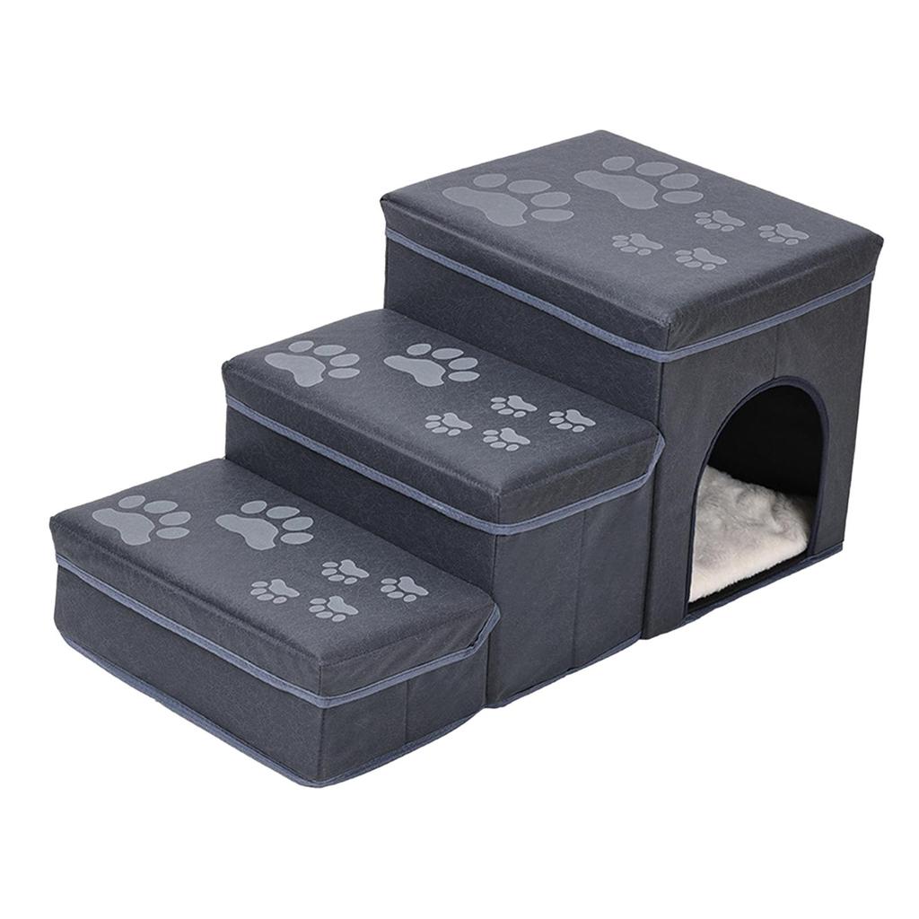 Foldable Pet Stairs 3 Steps Dog Steps Condo Pet Ladder Cat Stairs Ladder for High Bed Couch Window Sill Dog Stairs Ladder