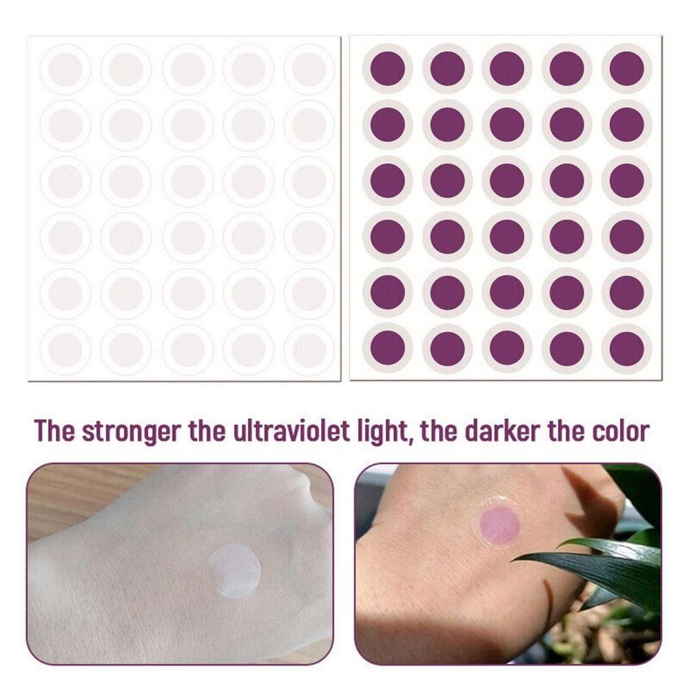 5pcs/set UV Test Stickers Photochromic Self-adhesive Sticker UV Detecting Patches Picnics Hiking
