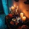 Bonfire Candlesticks - Halloween Candlesticks, Cute Statue Sets, Scary Night Lights For The Home Mantel, Table Centerpieces And Fun!