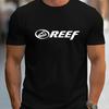 Men's Casual Crew Neck T-Shirt 100% Knit Fabric Slight Stretch Regular Fit REEF Alphabet Pattern Fashion Trendy Tee Top#Color