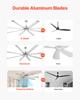 VEVOR 213 cm Ceiling Fan No Light, 6-Speed Remote Control, Aluminum 8-Blade, Reversible DC Motor, Modern Low Profile Flush Mount Fan for Bedroom