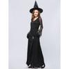 L New Halloween Black High Split Sexy Witch Dress Evil Witch Costume Stage Costume