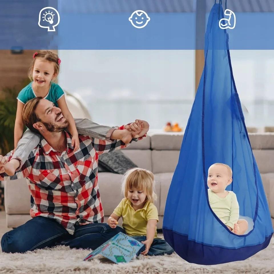 Garden Swing Cocoon For Children Hanging Chair For Room Blue