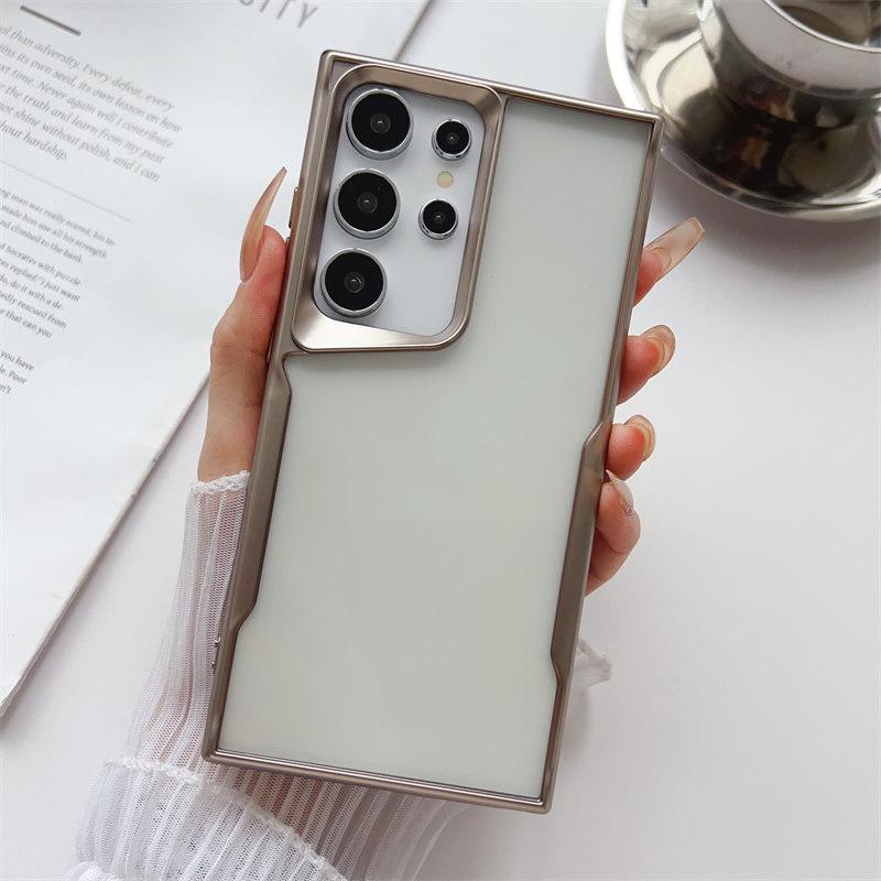 Роскошный чехол для телефона с матовым гальваническим покрытием для Samsung S24 Ultra S23 Plus S24 S23 FE S23, защитный чехол от падения