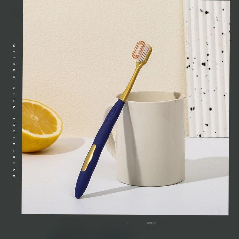 6 шт./компл. зубная щетка с широкой головкой, бытовая унисекс, для взрослых с мягкой щетиной, зубная щетка для чистки зубов, уход за полостью рта