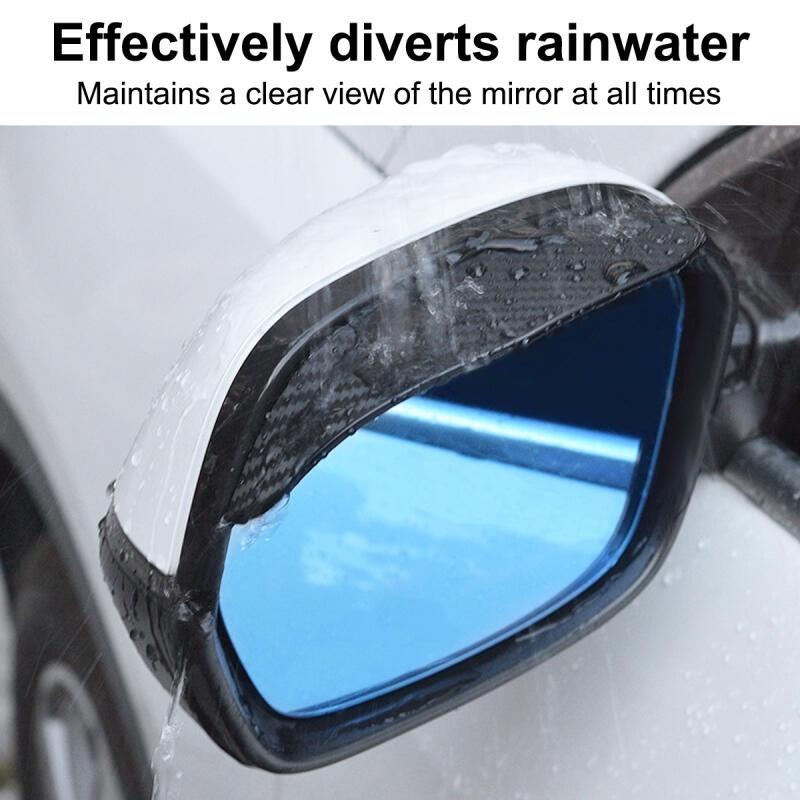FONKEN 2 шт. универсальное автомобильное зеркало заднего вида, дождевик для бровей, козырек от дождя, козырек из углеродного волокна, защита от снега, солнцезащитный козырек, дождевик, аксессуары для автомобильных зеркал