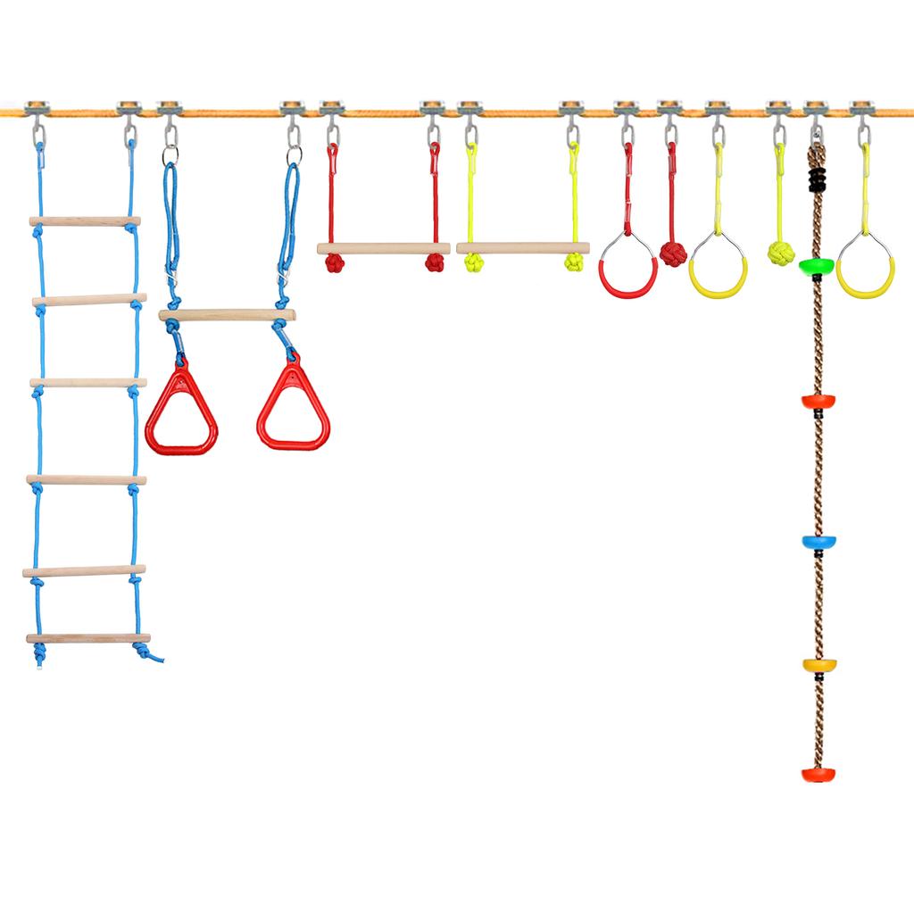 Kids Climbing Obstacle Kit Children Line Hanging Obstacle Course Outdoor Playset Swing Accessories