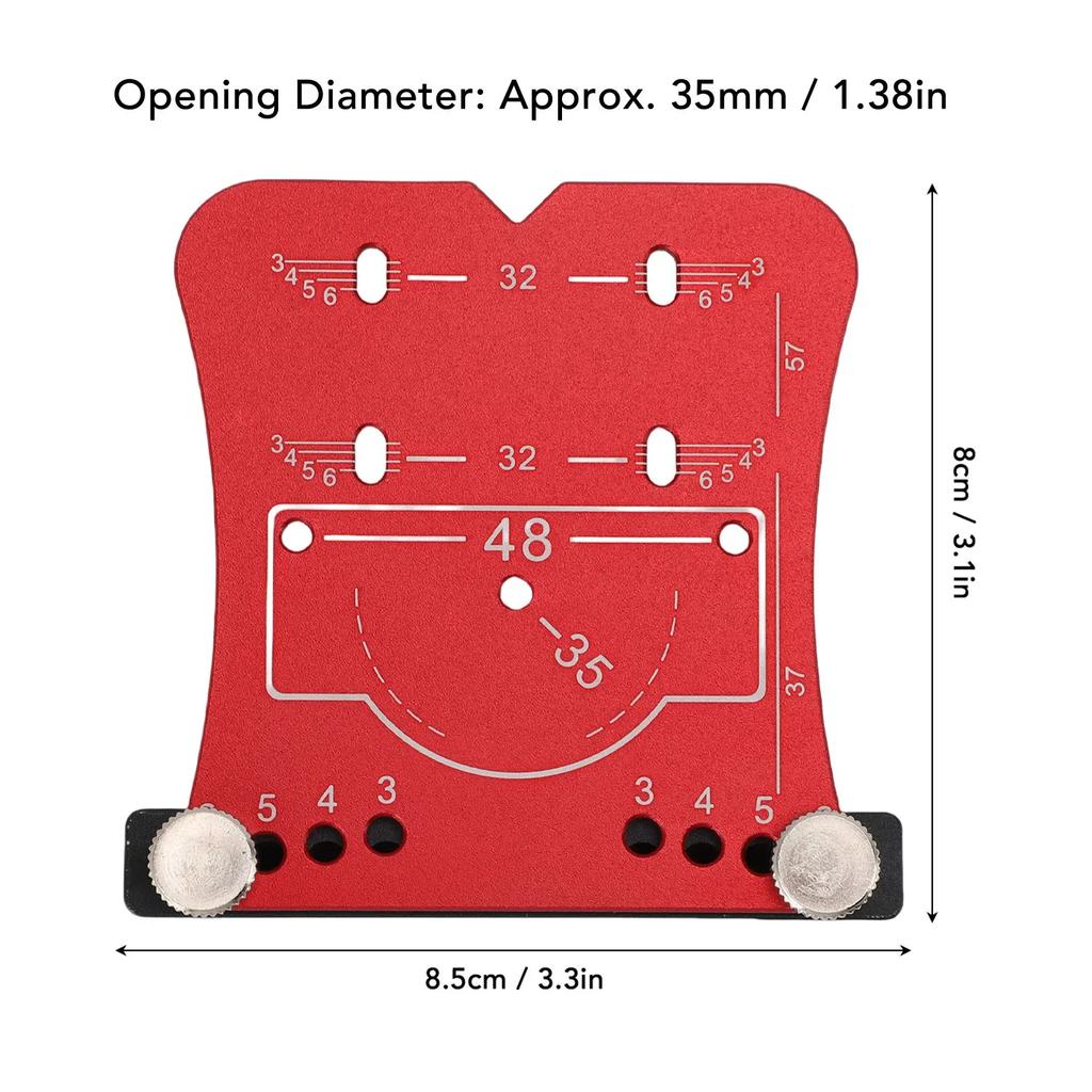 Cabinet Door Hinge Jig 35mm  Hardware Drilling Marking Template Aluminum Alloy Cabinet Hardware Marking Template
