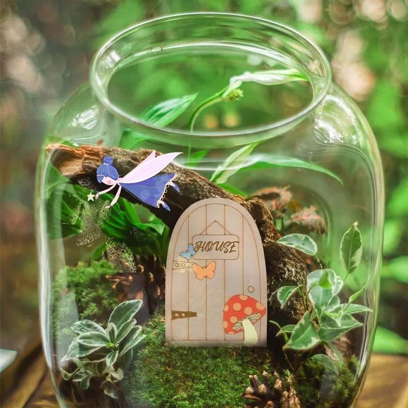 5 шт. Незаконченная деревянная дверь, домик эльфа-феи, мини-дверь, сделай сам, деревянные украшения, миниатюрные украшения, деревянные срезы, заготовки для дисков