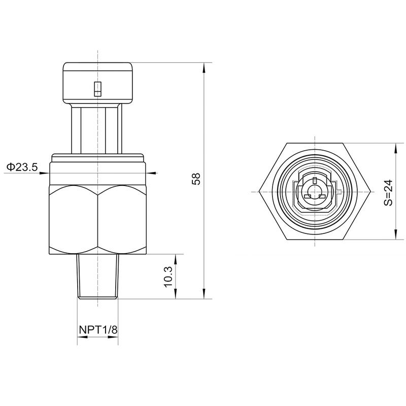 pressure sensor transducer transmitter for water oil fuel gas air 1/8NPT 5V ceramic sensor stainless steel 300-3000psi optional