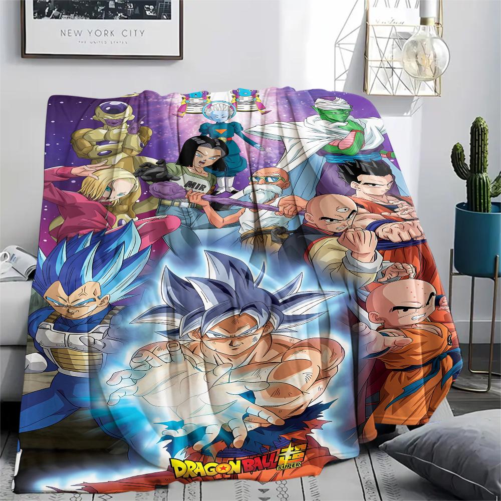 Фланелевое одеяло с принтом персонажей Dragon Ball, Высококачественное, Удобное для всех сезонов, Декор для дома, Тепло и уют, Идеально для рождественских подарков