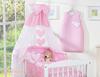 5-piece Bedding Set 135x100 With Canopy - Hanging Pink Hearts