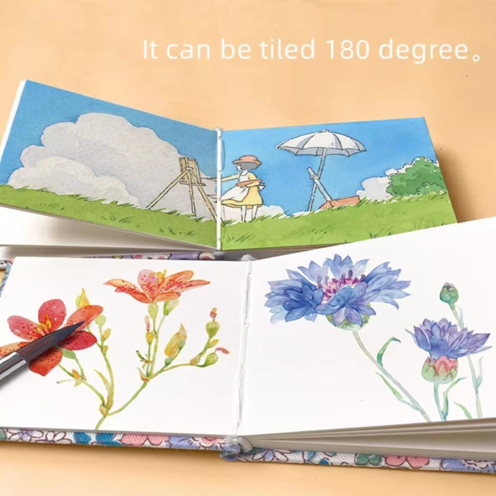 Цветной акварельный скетчбук Цветок Мини-книга для акварельных рисунков Путешествия