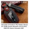 Кожаный чехол для ключа автомобиля, держатель, брелок для Hyundai Grandeur HG Седан Santa Fe 3DM Grand SantaFe 2018 IX45 EQUUS Azera Genesis G80